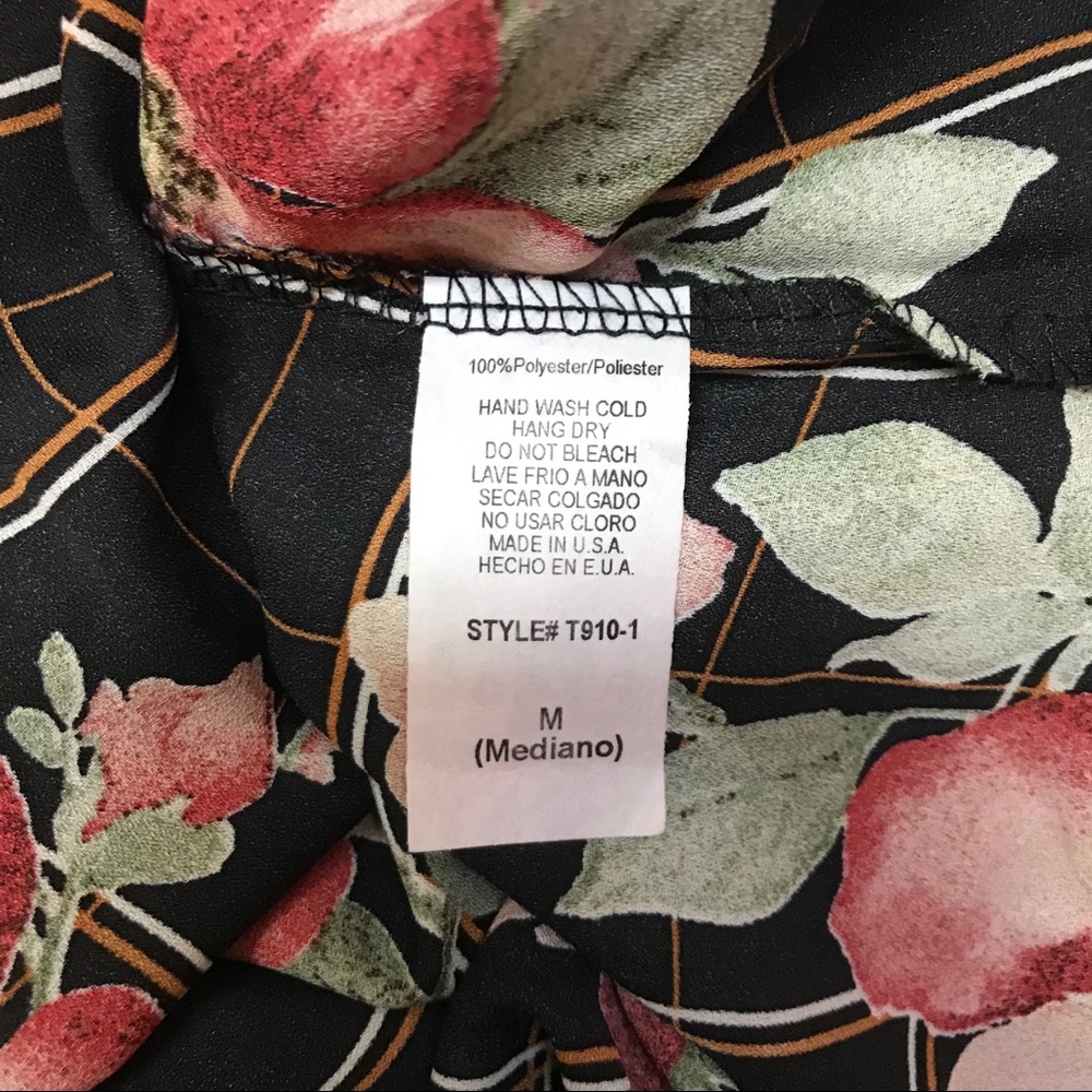 New Vision Sleeveless Tie Floral Blouse Medium - Picture 8 of 8
